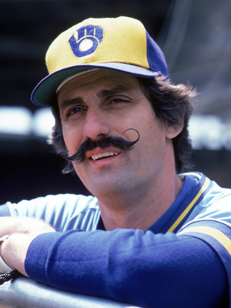 Rollie Fingers and His Signature Mustache in the Milwaukee Brewers ...